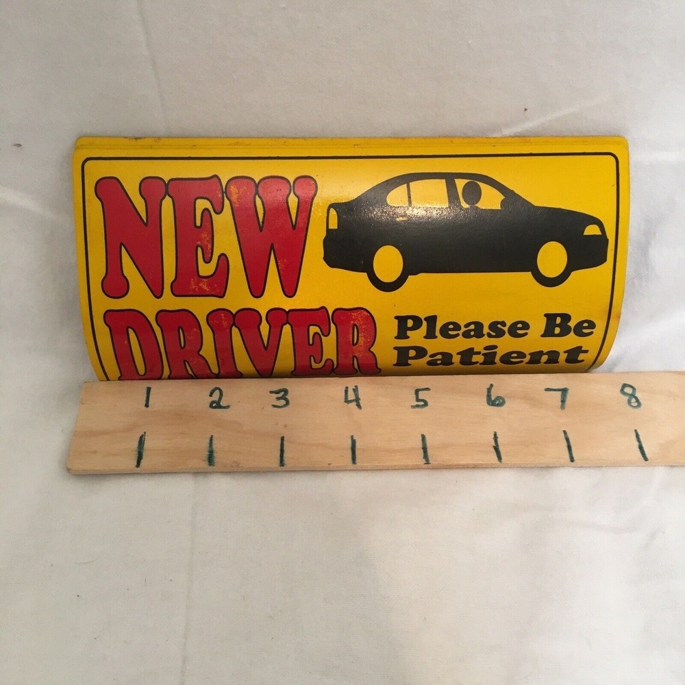 3 Pk. Automobile Magnetic Reflective New Driver Safety Caution Signs 4x8 Inches - Picture 4 of 4